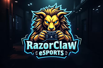 do lion cyborg esport mascot logo design