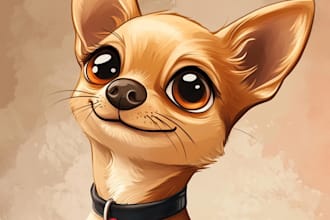 draw your pets into cute disney cartoon illustration