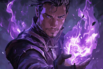 make a dragons and dnd character illustration
