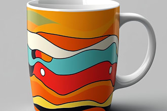 draw a custom coffee mug design