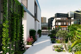 create a 3d realistic landscape design for your garden, backyard, patio and pool