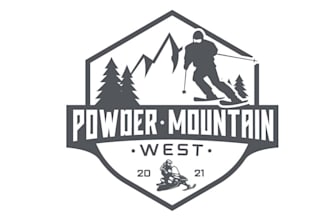 make a professional  rustic vintage ski logo
