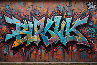 draw graffiti designs murals and wall art or skateboards