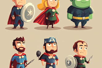 draw a digital cartoon illustration