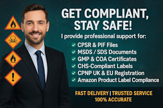 cpsr, pif, msds, sds, gmp, coa, ghs, product label, amazon, cpnp, UK, eu