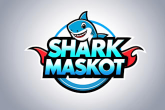 do creative shark mascot logo in 2 days