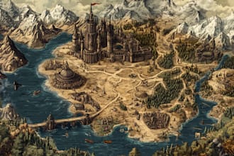 map illustration map design 3d isometric fantasy map