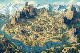 create fantasy, retro and vintage maps for board games