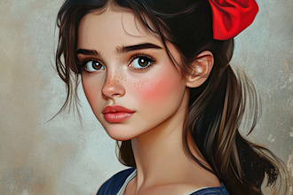 create a portrait in semi realism disney cartoon style
