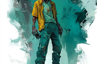 do awesome artwork for dark art, horror creepy illustration
