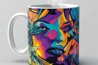 create trendy tumbler, coffee mug and t shirt designs