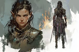 make a dnd character art and dnd character art for you