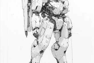 design robots and concept art of futuristic mecha