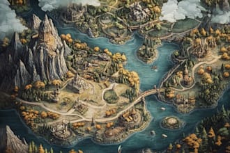 create cartoon vector map like where waldo