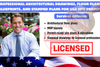do architectural plans, floor plan, mep, blueprints, architectural stamps permit