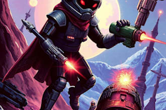 make sci fi character illustration or sci fi character art