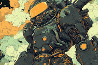 draw mecha robot,armor,gundam in anime or realism style