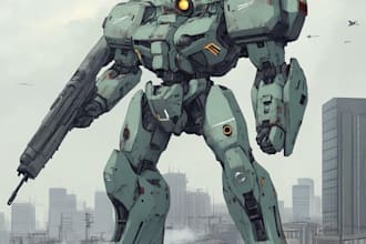 draw high quality robot, mecha concepts