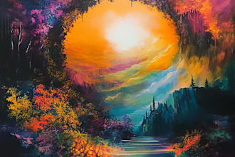 draw a digital abstract art illustration