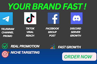 do telegram, tiktok, facebook and discord promotion