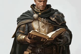 create dragons and dnd character illustration