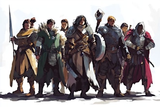 design character fantasy illustration for dnd party