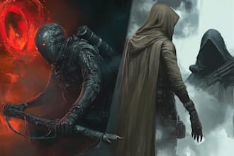 do sci fi horror and fantasy scene concept art illustrations