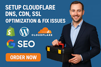 setup cloudflare dns, CDN, SSL, SEO optimization and fix issues, cpanel