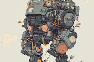 draw concept mecha robot for your character