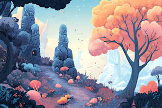 draw amazing environment concept art and fantasy landscape
