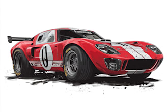 design automotive, racing car illustrations and t shirt design