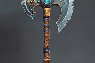 design concept art of weapons for your game