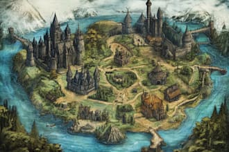 create your fantasy map illustration arts