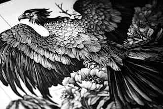 do a black and white engraving style illustration