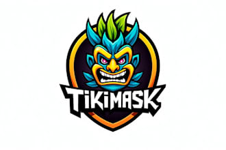 do tiki mask esport mascot logo design