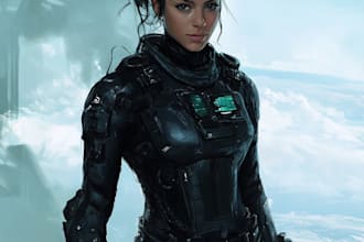 paint fantasy sci fi illustration and character design