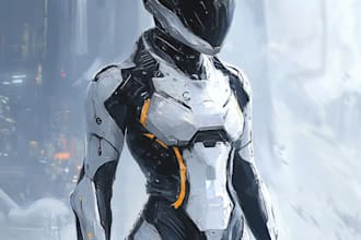 paint fantasy sci fi illustration and character design