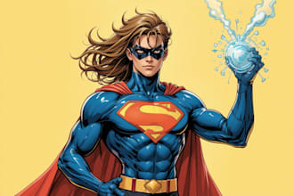 make a superhero character art