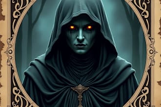 draw detailed dark art illustration with engraving style