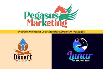 create a modern minimalist logo with unlimited revisions