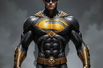 make a superhero character design for comics