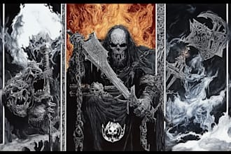 draw a detailed dark art illustration for tshirt, merch, album cover