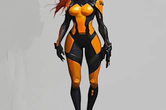 do concept art superhero character for comics cartoon