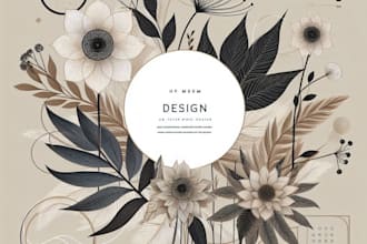 make a  botanical illustration minimalist line art
