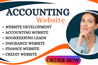 design a professional accounting bookkeeping lead financial  insurance website