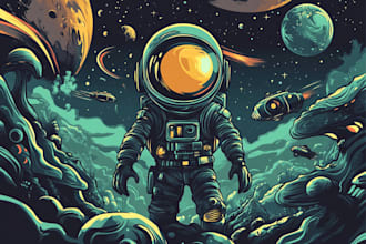 create sci fi character illustration or sci fi character art