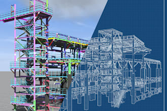 develop 3d bim architecture, structure and mep model in revit