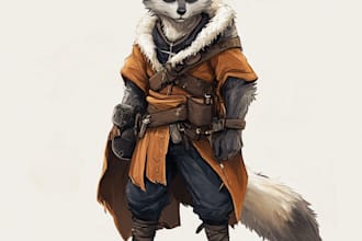 make a digital watercolor ffxiv character art or furry