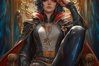 draw a fantasy character design and dnd character art