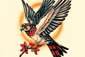 make you a traditional old school tattoo style design